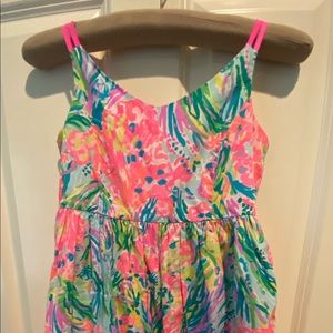 Lilly Pulitzer Girls L 8 Dress Pink Blue Green summer resort style casual